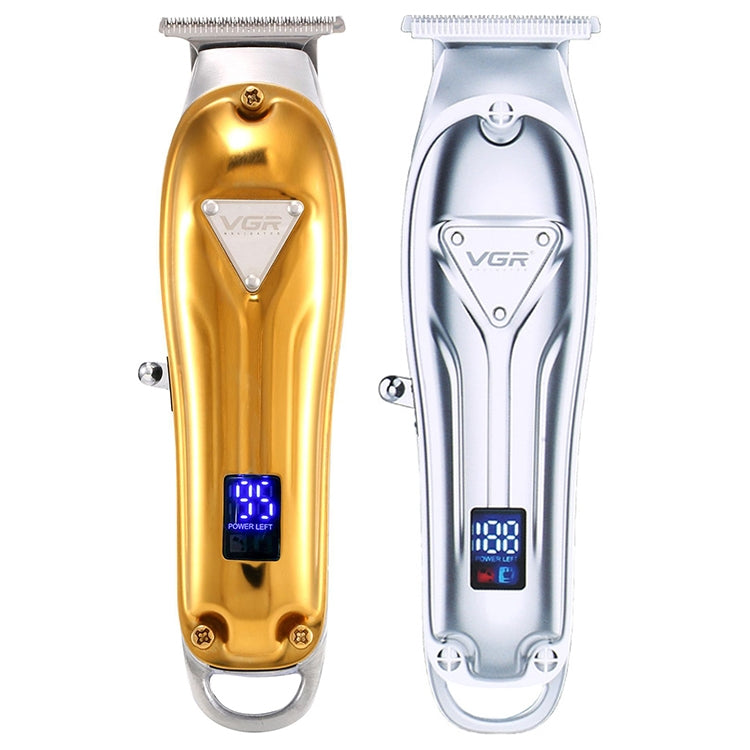 VGR V-063 8W USB Household Portable Metal Hair Clipper with LCD Display(Silver) - Hair Trimmer by VGR | Online Shopping UK | buy2fix