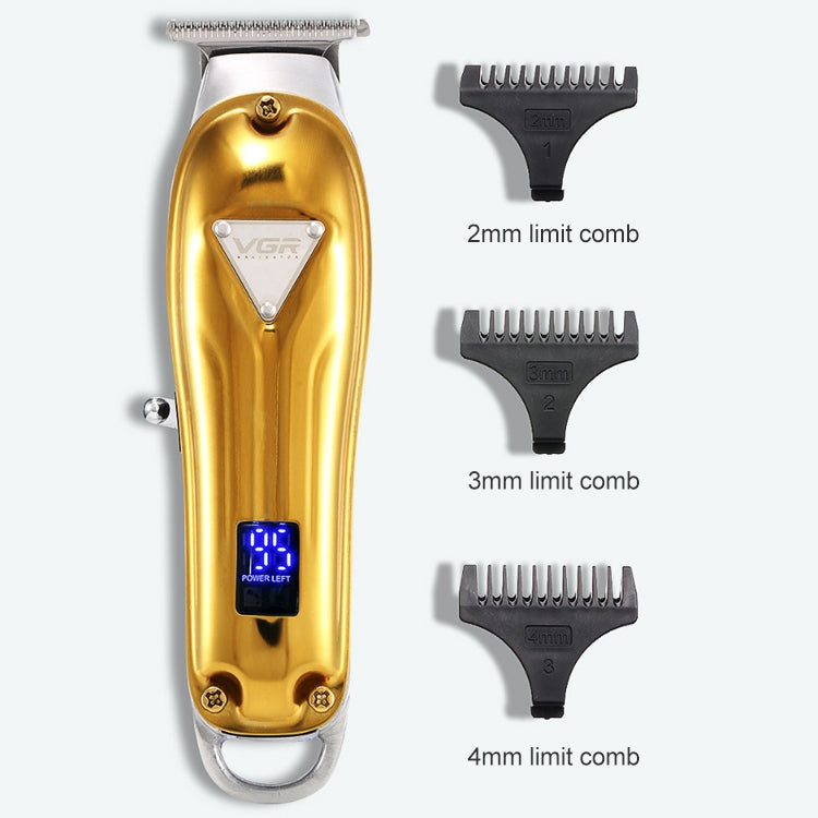 VGR V-063 8W USB Household Portable Metal Hair Clipper with LCD Display(Gold) - Hair Trimmer by VGR | Online Shopping UK | buy2fix