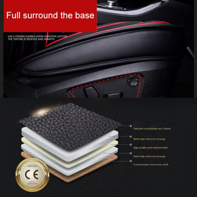 Universal PU Leather Car Seat Cover Black Red - Seat Accessories by buy2fix | Online Shopping UK | buy2fix