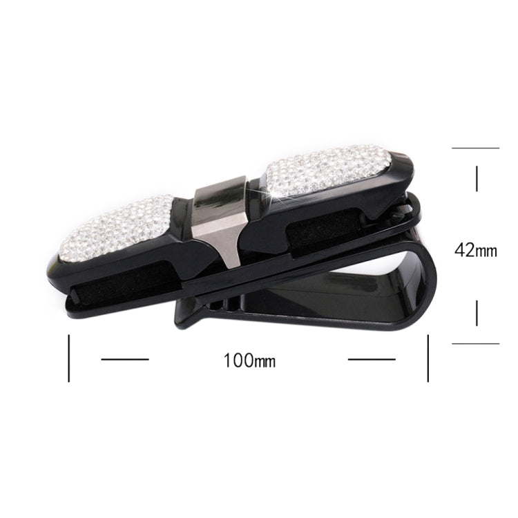Diamond Mounted Rotating Car Glasses Clip Card Paper Holder Clips(Bright Black) - Sunglasses & Glasses Clips by Dabond | Online Shopping UK | buy2fix