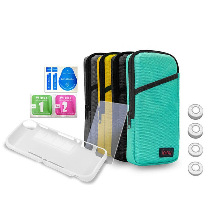 iplay Host Storage Bag Tempered Film + Rocker Cap + Protective Shell 7 in 1 Protection Bag Soft Bag Set For Switch Lite(bBack) - Bags by iplay | Online Shopping UK | buy2fix