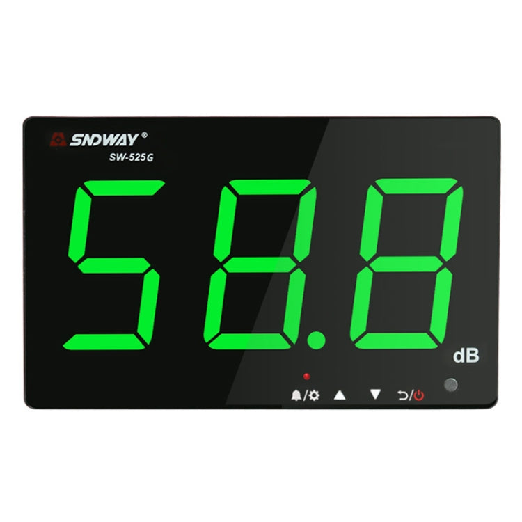 SNDWAY Wall-mounted 30~130dB Large Screen Digital Display Noise Decibel Monitoring Testers, Specification:SW525G with Storage + USB Green - Consumer Electronics by SNDWAY | Online Shopping UK | buy2fix