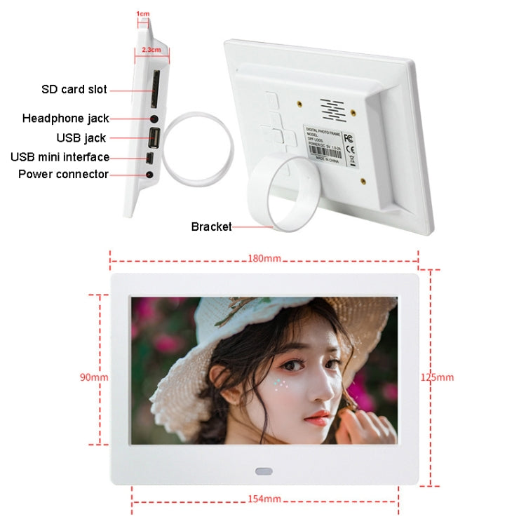 DPF-706 7 inch Digital Photo Frame LED Wall Mounted Advertising Machine, Plug:UK Plug(Black) - Consumer Electronics by buy2fix | Online Shopping UK | buy2fix