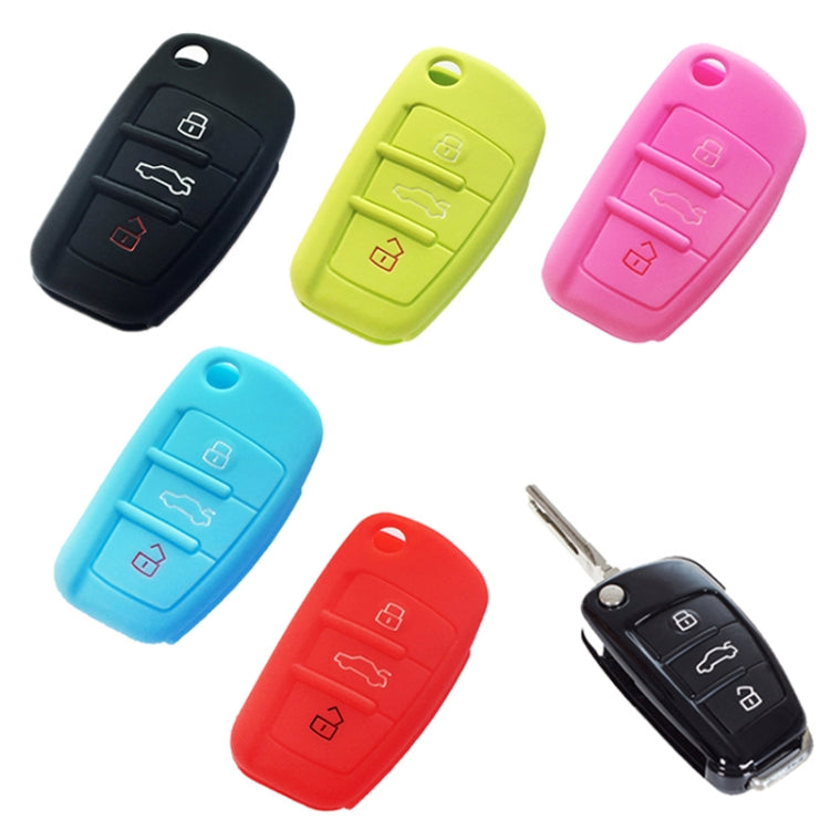 2 PCS Car Key Cover Silicone Flip Key Remote Holder Case Cover for Audi Q3 A3 A1(Black) - In Car by buy2fix | Online Shopping UK | buy2fix
