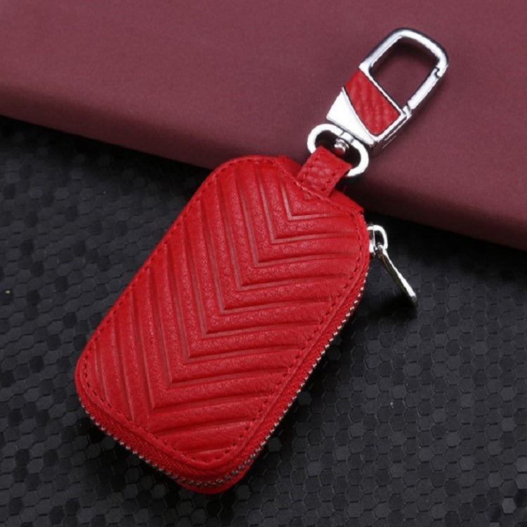 Multifunctional Hook Up Leather Car Key Bag(Red) - Car Key Cases by buy2fix | Online Shopping UK | buy2fix