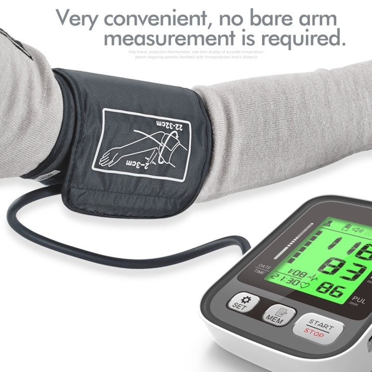 JZ-256A Tri-Color Backlight Automatic Upper Arm Sphygmomanometer Home Electronic Sphygmomanometer, Size:22-42cm(No Voice Broadcast) - Sphygmomanometer by buy2fix | Online Shopping UK | buy2fix