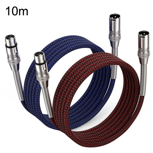 2pcs LHD010 Caron Male To Female XLR Dual Card Microphone Cable Audio Cable 10m(Red + Blue) - Consumer Electronics by buy2fix | Online Shopping UK | buy2fix