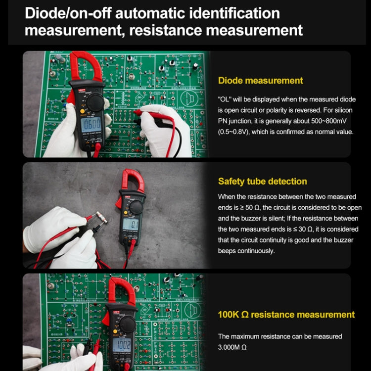 UNI-T  UT200A+ 400A Digital Clamp Multimeter AC/DC Voltage Detector Frequency Resistance Tester - Digital Multimeter by UNI-T | Online Shopping UK | buy2fix