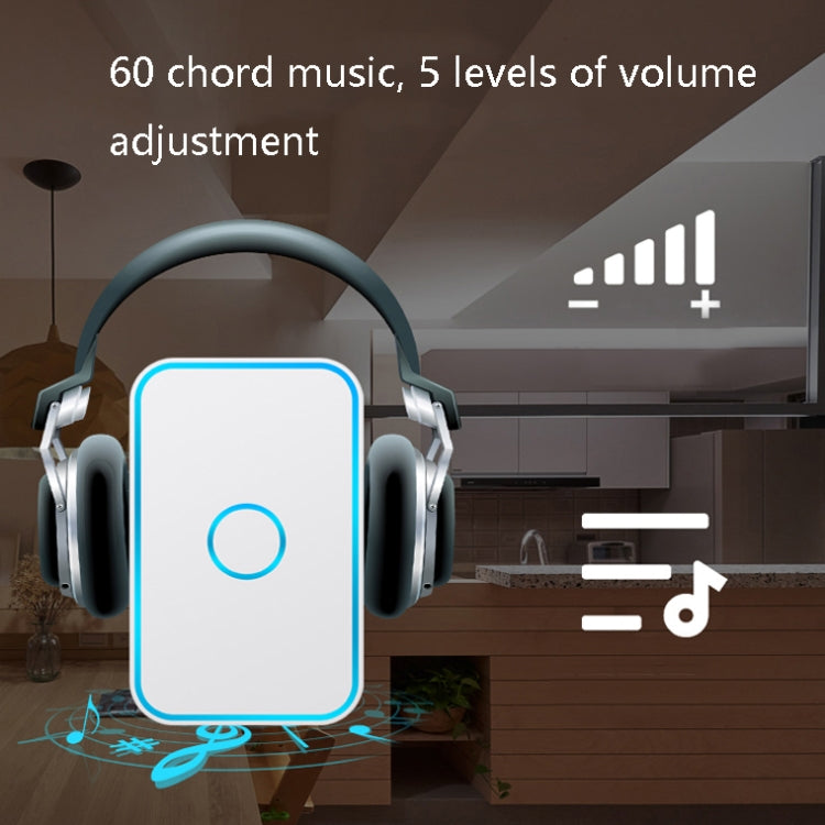 CACAZI A78 Long-Distance Wireless Doorbell Intelligent Remote Control Electronic Doorbell, Style:UK Plug(Bright White) - Wireless Doorbell by CACAZI | Online Shopping UK | buy2fix