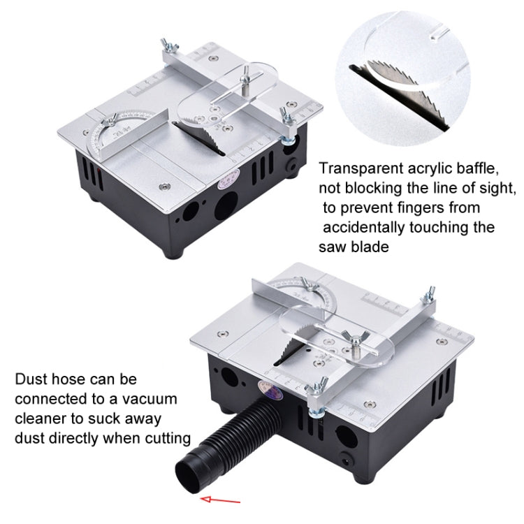 S3  96W Liftable Table Mini Table Saw Aluminum Cutting Machine,Spec: Silver Standard(US Plug) - Electric Saws & Accessories by buy2fix | Online Shopping UK | buy2fix