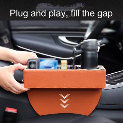 SUSISUN SNH010 Car Seat Gap Storage Box, Style:Positive Drive USB Charging(Apricot) - In Car by SUSISUN | Online Shopping UK | buy2fix