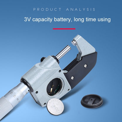 Digital Display Outer Diameter Micrometer 0.001mm High Precision Electronic Spiral Micrometer Thickness Gauge, Model:50-75mm - Consumer Electronics by buy2fix | Online Shopping UK | buy2fix