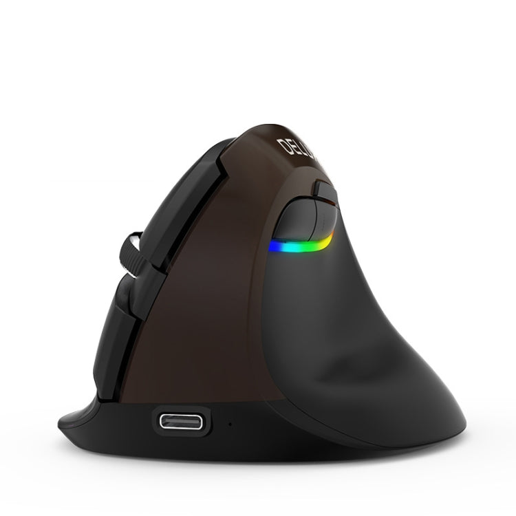 DELUX M618Mini Colorful Wireless Luminous Vertical Mouse Bluetooth Rechargeable Vertical Mouse(Elegant black) - Computer & Networking by DELUX | Online Shopping UK | buy2fix