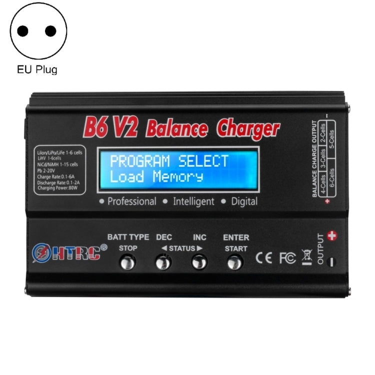 HTRC B6 V2 Balance Charger Intelligent Model Airplane Lithium Battery Charger, EU Plug - Toys & Hobbies by HTRC | Online Shopping UK | buy2fix