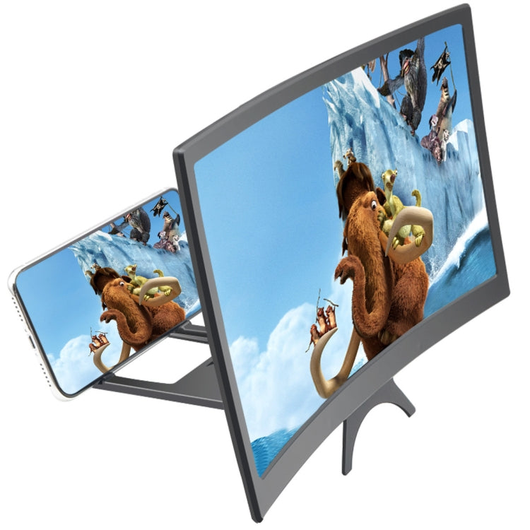 L6 12 inch Curved Screen Mobile Phone Screen Magnifier 3D High-definition Screen Magnifier Multifunctional Lazy Bracket - Screen Magnifier by buy2fix | Online Shopping UK | buy2fix