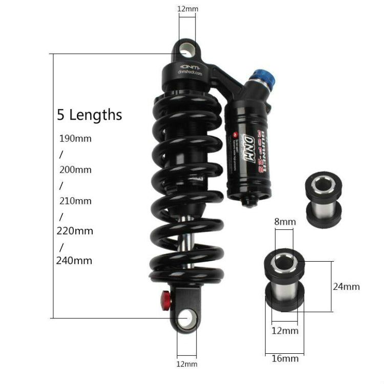 DNM RCP2S Mountain Bike Oil Spring Rear Shock Absorber Soft Tail Frame Rear Bladder, Size:200mm(With 24mm Bushing) - Outdoor & Sports by DNM | Online Shopping UK | buy2fix