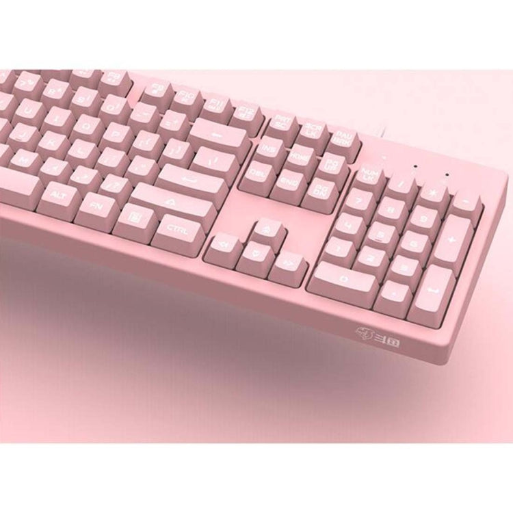 Ajazz DKS100 104 Keys Office Luminous Game Tea Axis Mechanical Keyboard, Cable Length: 1.5m(Cherry Blossom Powder) - Wired Keyboard by Ajazz | Online Shopping UK | buy2fix