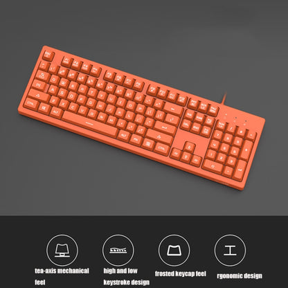 Ajazz DKS100 104 Keys Office Luminous Game Tea Axis Mechanical Keyboard, Cable Length: 1.5m(Orange) - Wired Keyboard by Ajazz | Online Shopping UK | buy2fix