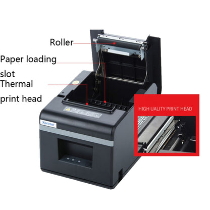 Xprinter XP-N160II Thermal Ticket Printing Machine Bluetooth Receipt Printer, Style:EU Plug(Gray) - Consumer Electronics by Xprinter | Online Shopping UK | buy2fix