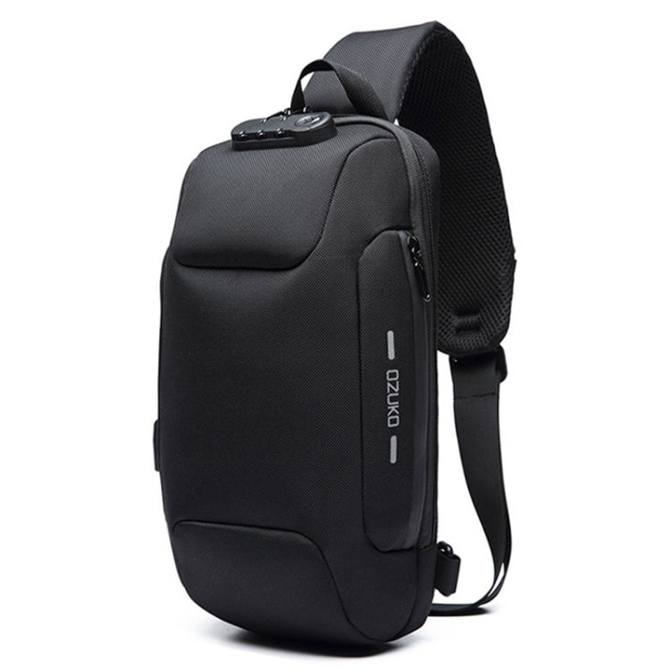 OZUKO 9223 Anti-theft Men Chest Bag Waterproof Crossbody Bag with External USB Charging Port, Style:Large Size(Black) - Crossbody Bags by Ozuko | Online Shopping UK | buy2fix