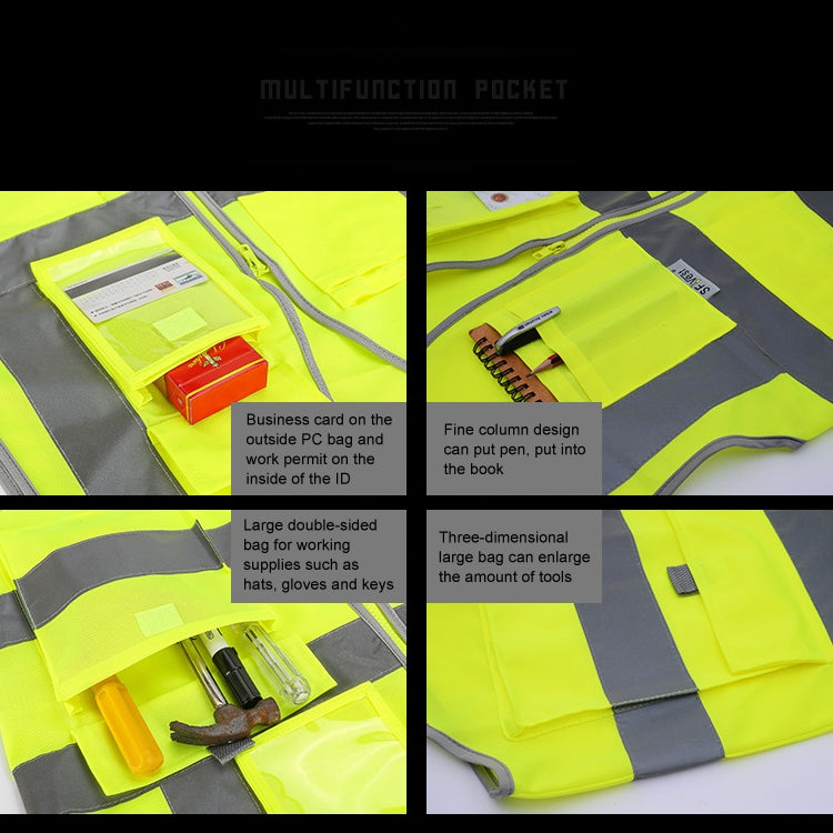 Multi-pockets Safety Vest Reflective Workwear Clothing, Size:L-Chest 118cm(Black) - Reflective Safety Clothing by buy2fix | Online Shopping UK | buy2fix