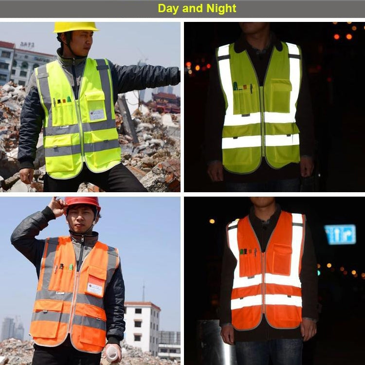 Multi-pockets Safety Vest Reflective Workwear Clothing, Size:M-Chest 112cm(Green) - Reflective Safety Clothing by buy2fix | Online Shopping UK | buy2fix