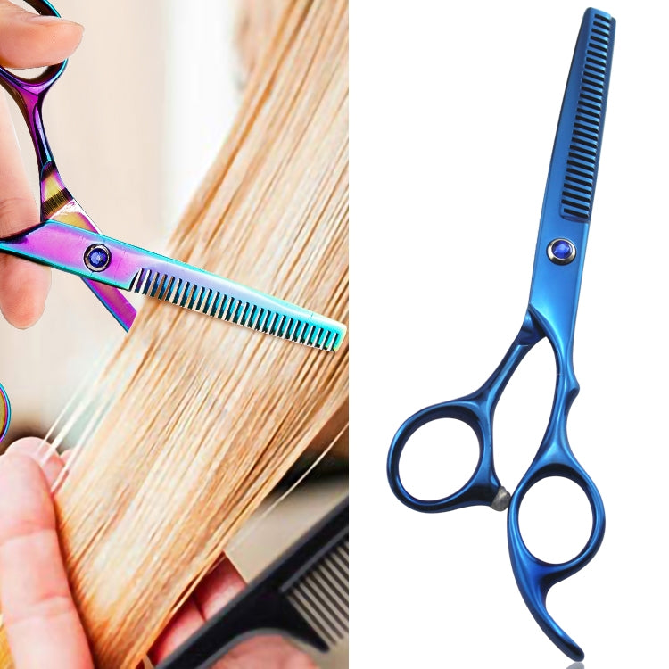 Professional Hair Cutting Scissor Hairdressing Kit Thinning Scissors Barber(Blue Thinning（SXLC-604T)) - Hair Trimmer by buy2fix | Online Shopping UK | buy2fix