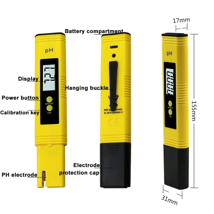 Portable High-precision PH Test Pen PH Acidity Meter PH Water Quality Detection Instrument(Yellow) - Consumer Electronics by buy2fix | Online Shopping UK | buy2fix