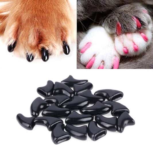 20 PCS Silicone Soft Cat Nail Caps / Cat Paw Claw / Pet Nail Protector/Cat Nail Cover, Size:S(Black) - Home & Garden by buy2fix | Online Shopping UK | buy2fix