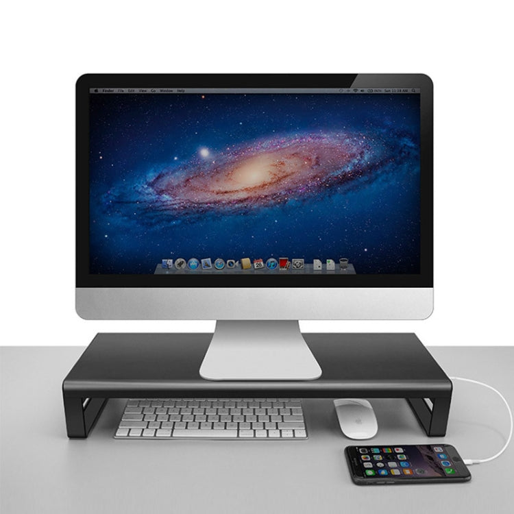 Vaydeer Metal Display Increase Rack Multifunctional Usb Wireless Laptop Screen Stand, Style:L-Fast Charge Double Layer-Black(Fast Charger+3xUSB) - Computer & Networking by Vaydeer | Online Shopping UK | buy2fix