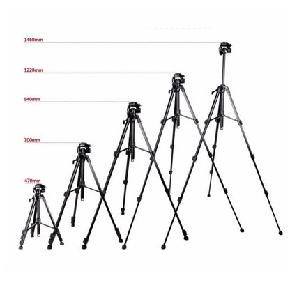 Q111 4-Section Folding Legs Live Broadcast Aluminum Alloy Tripod Mount with Three-dimensional Damping Tripod Heads(Black) - Camera Accessories by buy2fix | Online Shopping UK | buy2fix