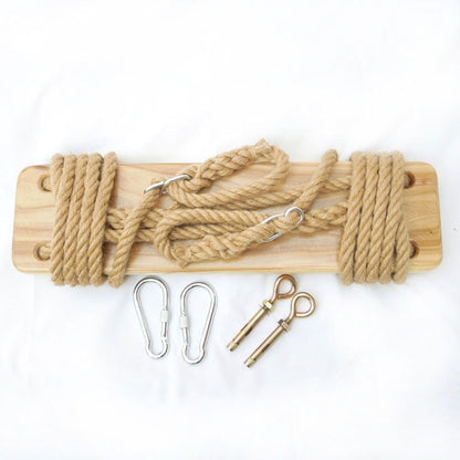 Outdoor Swing Indoor Balcony Children Adult Solid Wood Swing, Style:Hemp Rope(60x16 cm) - Toy Sports by buy2fix | Online Shopping UK | buy2fix