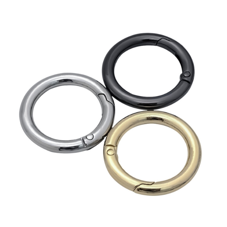 10pcs Zinc Alloy Spring Ring Metal Open Bag Webbing Keychain, Size:2 inch Black - In Car by buy2fix | Online Shopping UK | buy2fix