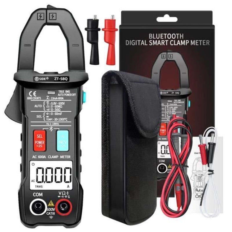 BSIDE  Bluetooth 5.0 6000 Words High Precision Smart AC Clamp Meter, Specification: ZT-5BQ+C3140 Clip - Consumer Electronics by BSIDE | Online Shopping UK | buy2fix