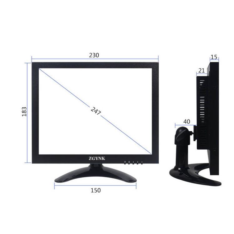 ZGYNK B1042 Portable High-Definition Metal Computer Monitor Display, Size:9.7 inch VGA AV HDMI BNC - Computer & Networking by ZGYNK | Online Shopping UK | buy2fix