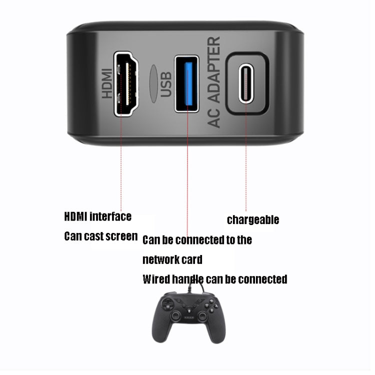 Multi-Function Projection And Charging AC Adapter Base Support Android/PC/Lite For Switch, Specifications:Black+UK Plug - Toys & Hobbies by buy2fix | Online Shopping UK | buy2fix