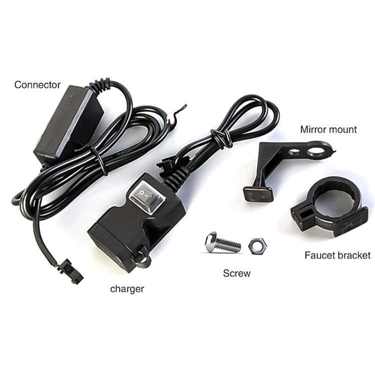 Dual USB Port 12V Waterproof Motorbike Motorcycle Handlebar Charger 5V 1A/2.1A Adapter Power Supply Socket for Phone Mobile - Electrical System by buy2fix | Online Shopping UK | buy2fix