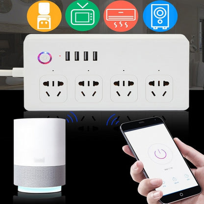 Home Office Wifi Mobile Phone Remote Control Timer Switch Voice Control Power Strip, Line length: 1.5m(EU Plug) - Consumer Electronics by buy2fix | Online Shopping UK | buy2fix