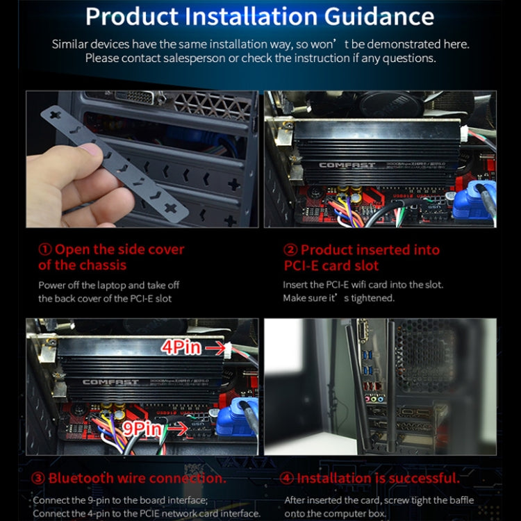 CF-AX200 SE 3000Mbps PCI-E Dual Band Frequency Bluetooth Wireless Network Card - Add-on Cards by COMFAST | Online Shopping UK | buy2fix
