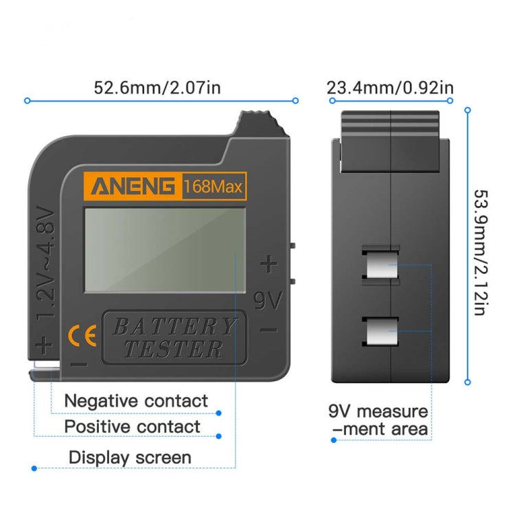 2 PCS ANENG 168MAX Portable Battery Tester High-Precision Battery Power Tester Battery Capacity Tester - Battery & Resistance Tester by ANENG | Online Shopping UK | buy2fix