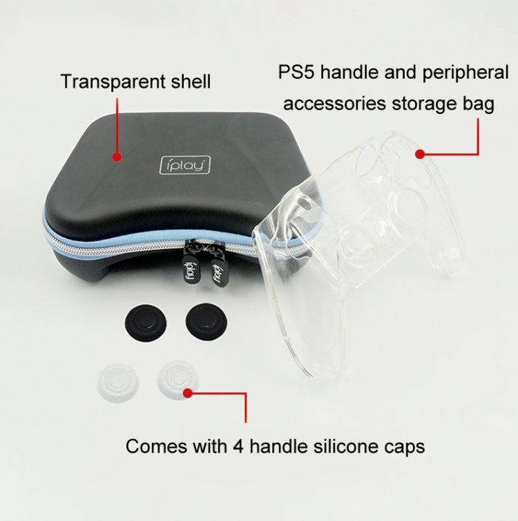 iPlay HBP-283 Gamepad Protective Shell Storage Bag For PS5(Handbag + PC Transparent Cover) - Bags by iplay | Online Shopping UK | buy2fix