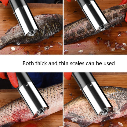 Electric Fish Scale Scraper Household Automatic Wireless Scraping Tool CN Plug Black Dual Battery - Cutter & Peeler by buy2fix | Online Shopping UK | buy2fix