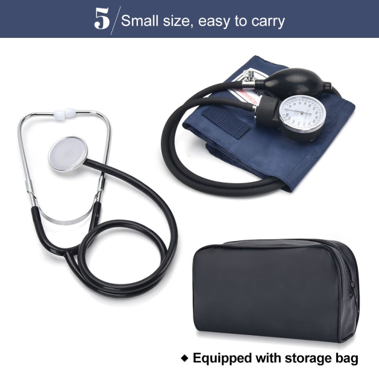 Manual Blood Pressure Watch With Stethoscope Double Tube Double Head Old Sphygmomanometer Arm Type Sphygmomanometer - Sphygmomanometer by buy2fix | Online Shopping UK | buy2fix