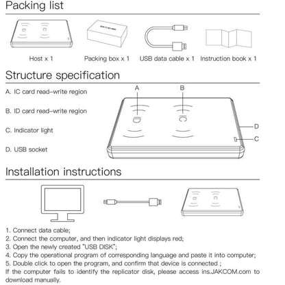 JAKCOM CD2 Access Control Proximity Card Duplicator RFID/ICID Card Reader Card Reader - Security by JAKCOM | Online Shopping UK | buy2fix