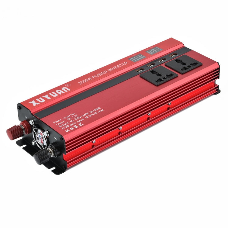 XUYUAN 2000W Car Inverter with USB Display Converter, Specification: 12V to 220V -  by Car Inverter | Online Shopping UK | buy2fix