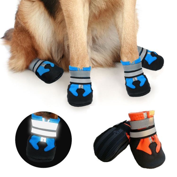 Wear-Resistant Non-Slip & Waterproof Pet Shoe Covers Medium And Large Dog Shoes(L Lake Blue) - Home & Garden by buy2fix | Online Shopping UK | buy2fix