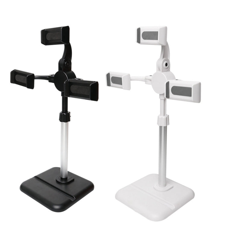 Telescopic Adjustment Live Frame Desktop Tablet Mobile Phone Bracket, Specification: K06 Three-seat  (Black) - Stand by buy2fix | Online Shopping UK | buy2fix