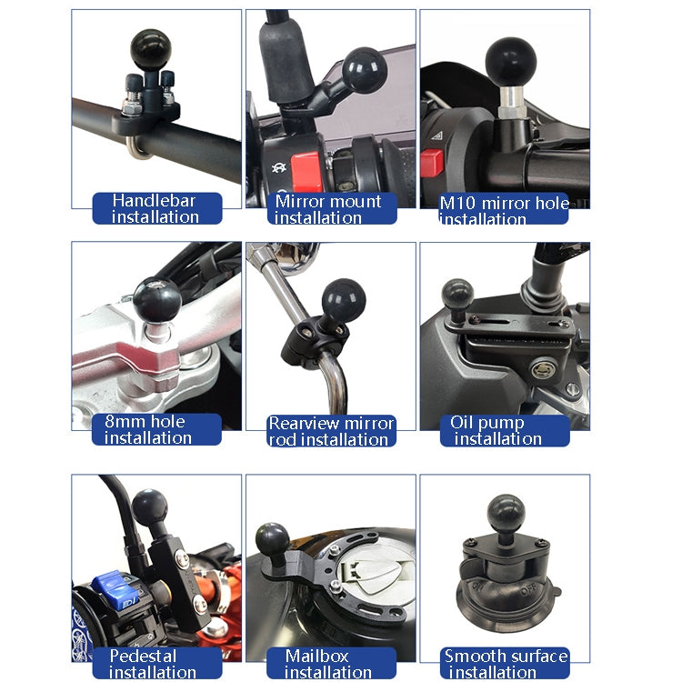 N-STAR Motorcycle Bicycle Composite Version Of Mobile Phone Bracket Multifunctional Accessories Lightweight Riding Equipment(T-shaped Ball Head) - Holders by N-STAR | Online Shopping UK | buy2fix