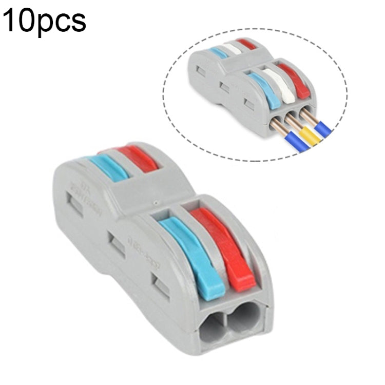 10pcs SPL-2 2 In 3 Out Colorful Quick Line Terminal Multi-Function Dismantling Wire Connection Terminal - Connectors & Terminals by buy2fix | Online Shopping UK | buy2fix