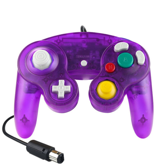 5 PCS Single Point Vibrating Controller Wired Game Controller For Nintendo NGC(Transparent Purple) - Gamepads by buy2fix | Online Shopping UK | buy2fix